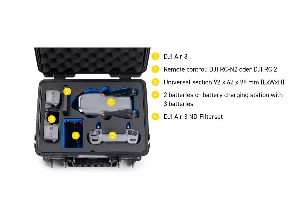 B&W DJI Air 3/S Case Typ 3000 schwarz - Image 3